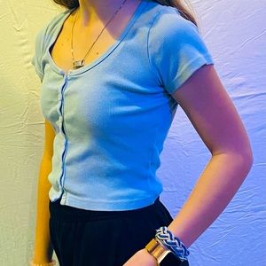 -Baby Blue Brandy Melville Top-
